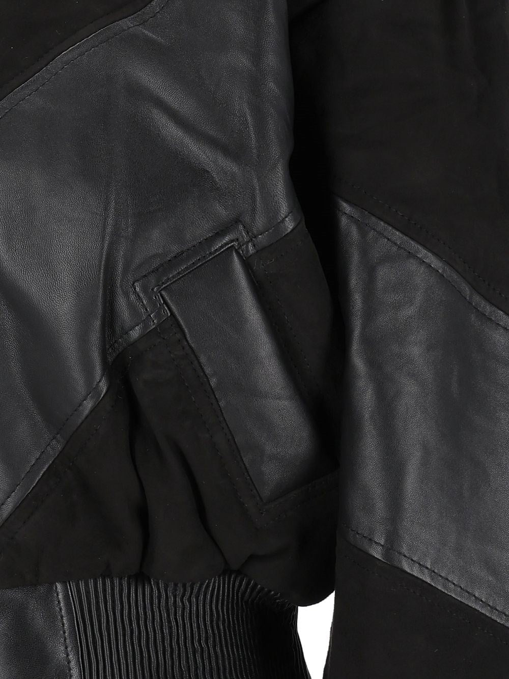 Rotate Rotate Women Cropped Leather Bomber Jacket