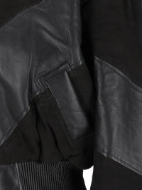 Rotate Rotate Women Cropped Leather Bomber Jacket