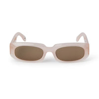 Palm Angels Sunglasses Oval Full Rim, Light Pink Frame and Brown Lens PERI104NOAH3B64