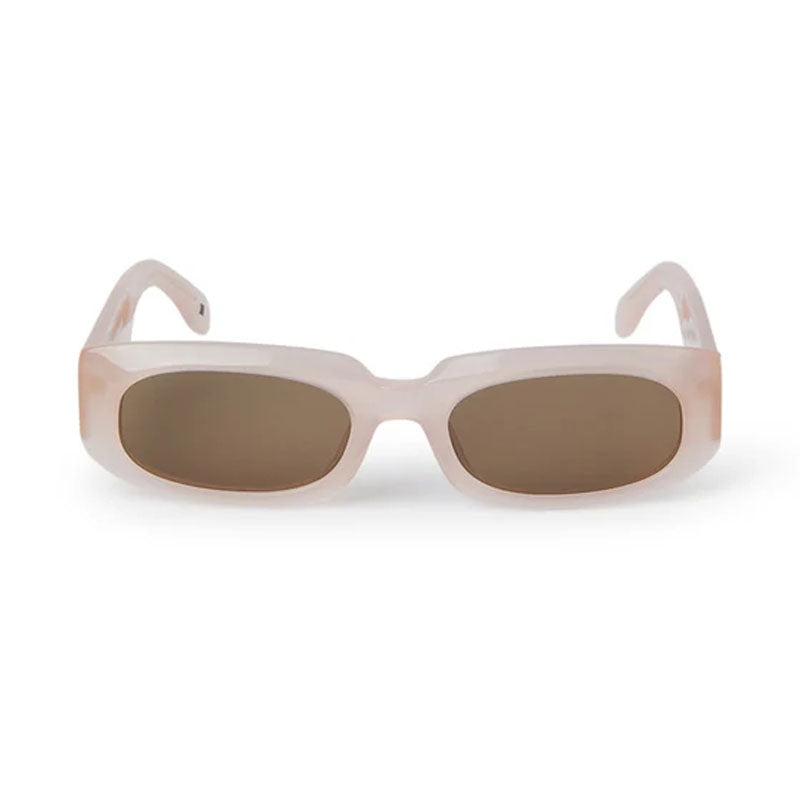 Palm Angels Sunglasses Oval Full Rim, Light Pink Frame and Brown Lens PERI104NOAH3B64