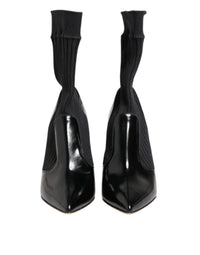 Dolce & Gabbana Black Stretch Stilettos Booties Socks Women's Shoes