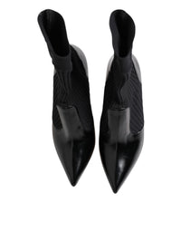 Dolce & Gabbana Black Stretch Stilettos Booties Socks Women's Shoes