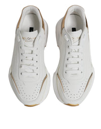 Dolce & Gabbana White Gold Daymaster Low Top Sneakers Women's Shoes