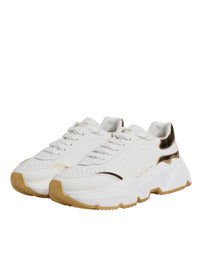 Dolce & Gabbana White Gold Daymaster Low Top Sneakers Women's Shoes