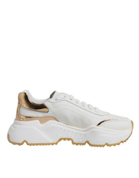Dolce & Gabbana White Gold Daymaster Low Top Sneakers Women's Shoes