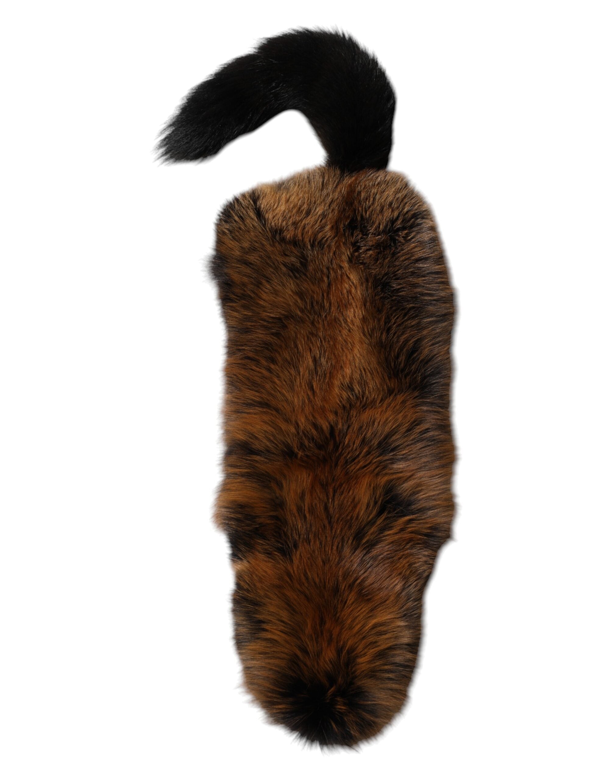 Dolce & Gabbana Brown Red Fox Fur Neck Cashmere Warmer Women's Scarf