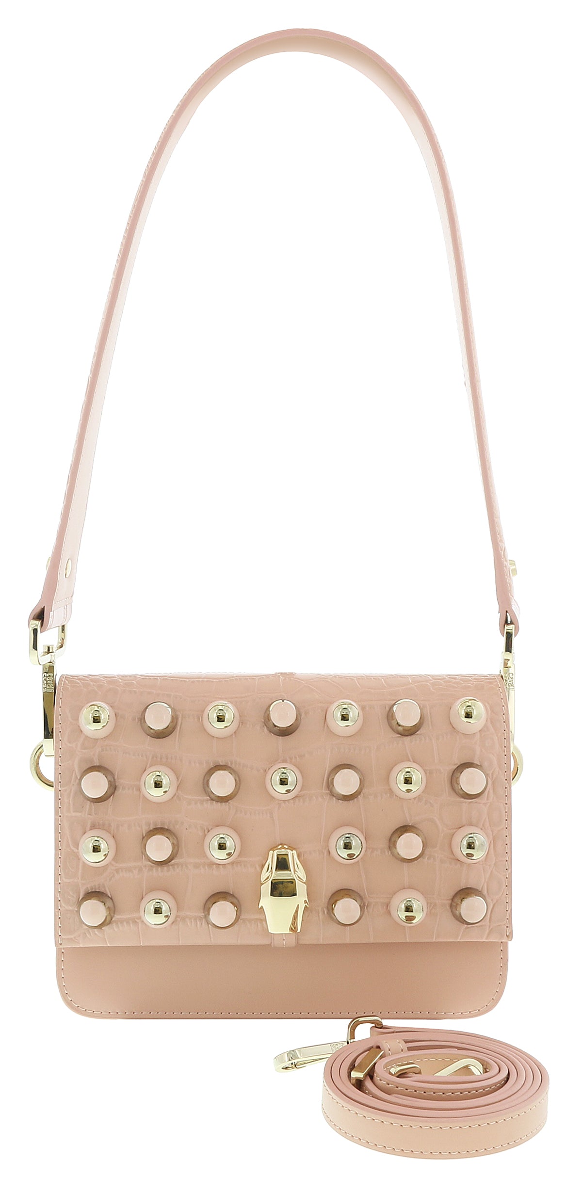 Roberto Cavalli Class Milano Rmx 0 Nude Medium Shoulder Bag