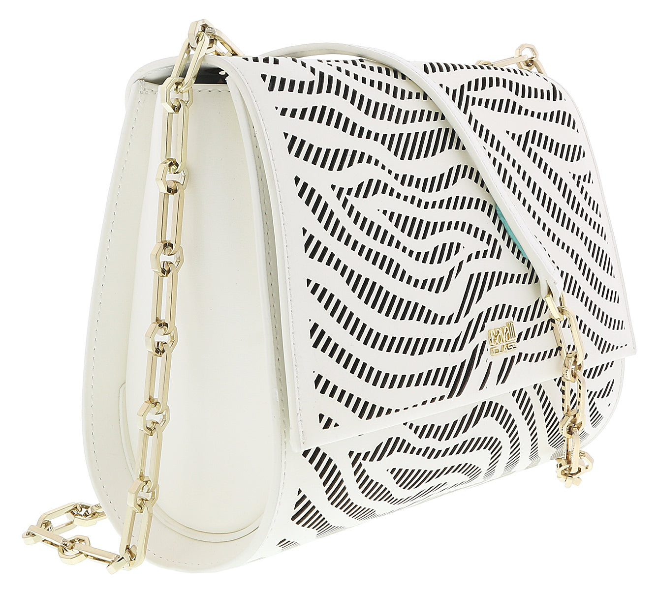 Roberto Cavalli GQLPAZ B20 White/Black Audrey 001 Small Shoulder Bag