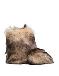 Dolce & Gabbana Brown Faux Skim Ski Fur Men Short Boots Men's Shoes