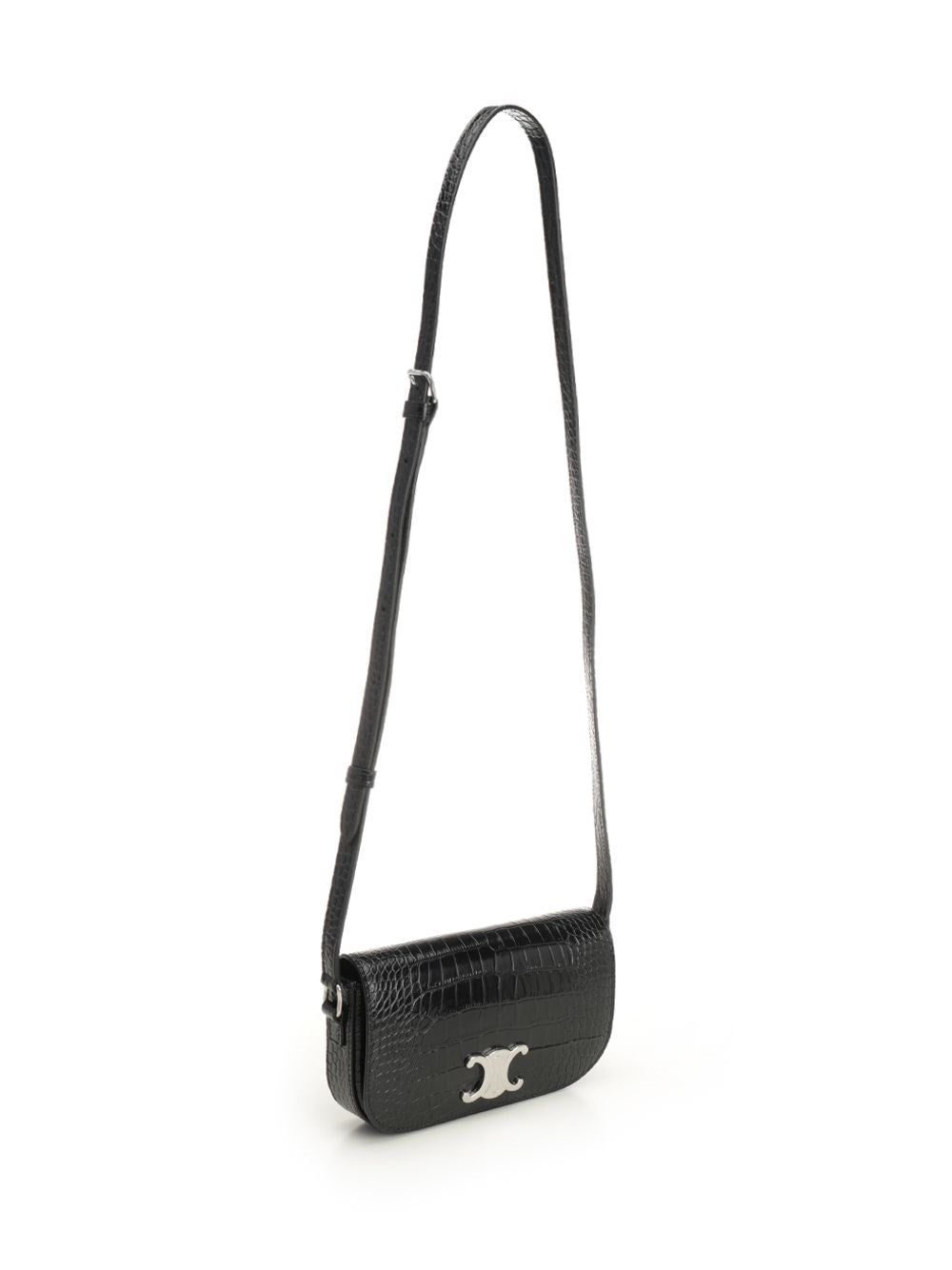 Celine Women Crocodile-Print Leather Bag