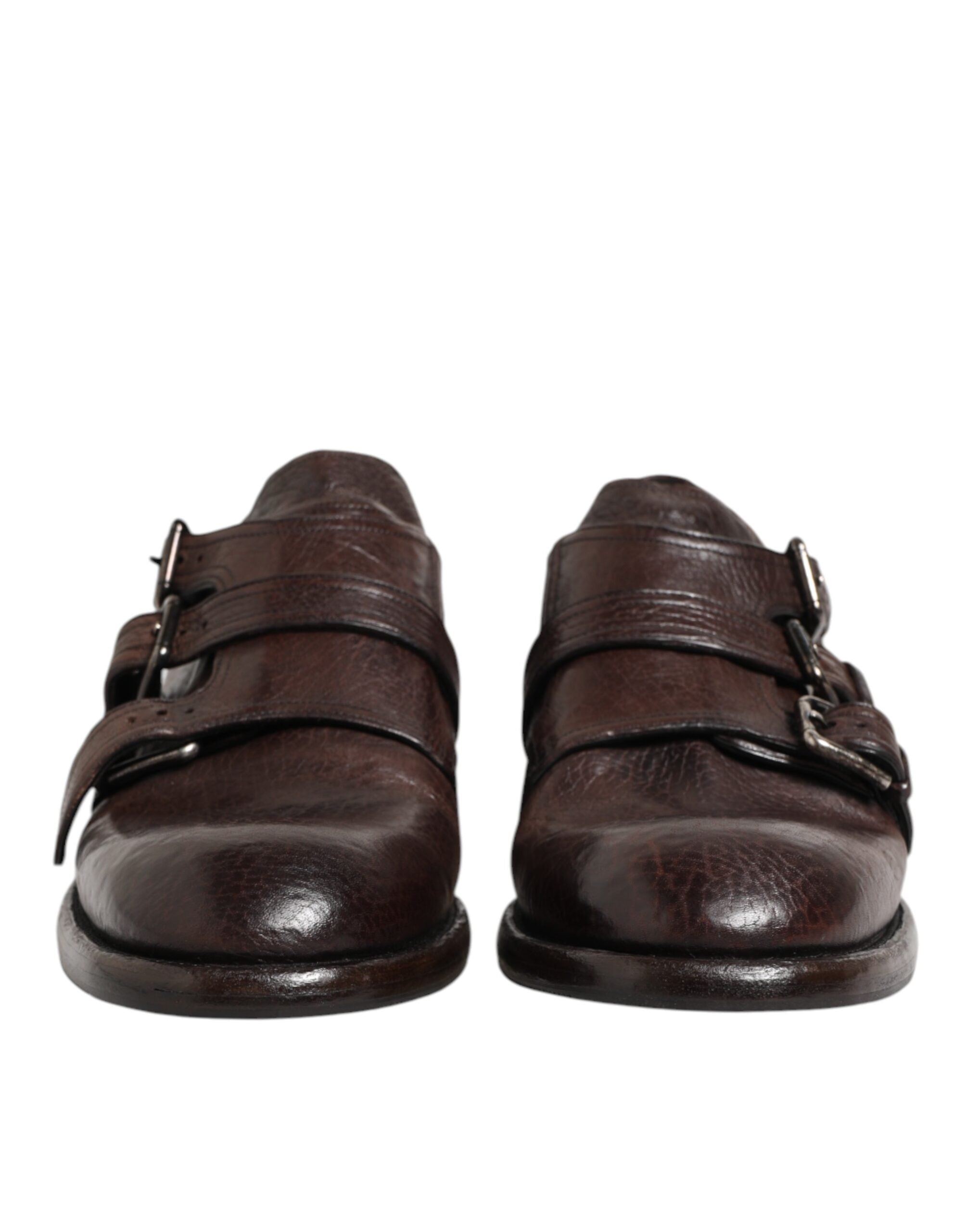 Dolce & Gabbana Dolce & Gabbana Brown Leather Monk Strap Formal Derby Men's Shoes