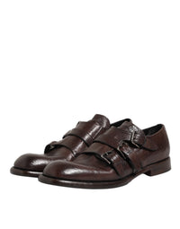 Dolce & Gabbana Dolce & Gabbana Brown Leather Monk Strap Formal Derby Men's Shoes
