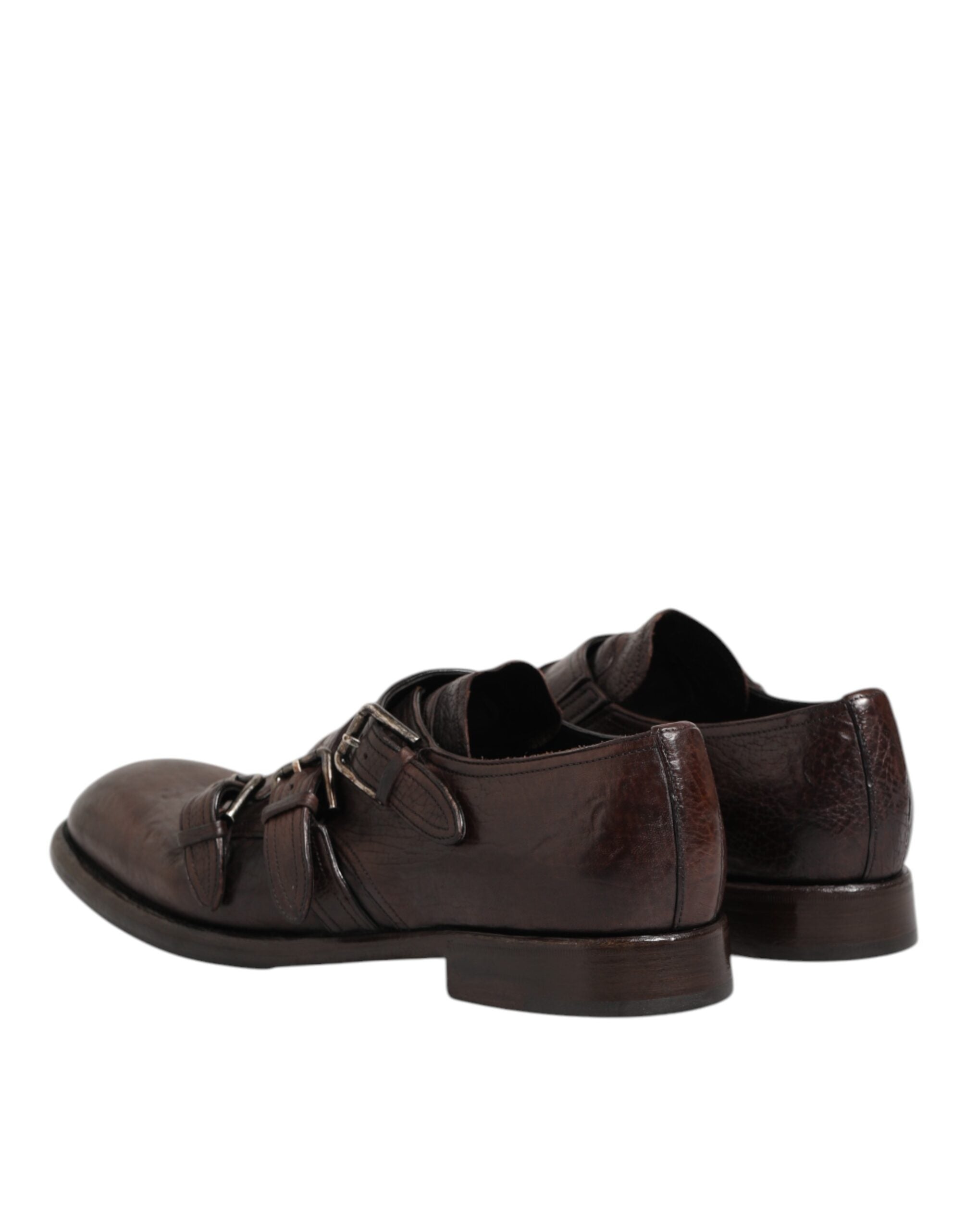 Dolce & Gabbana Dolce & Gabbana Brown Leather Monk Strap Formal Derby Men's Shoes