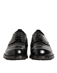 Dolce & Gabbana Dolce & Gabbana Black Leather Studded Men Formal Derby Men's Shoes