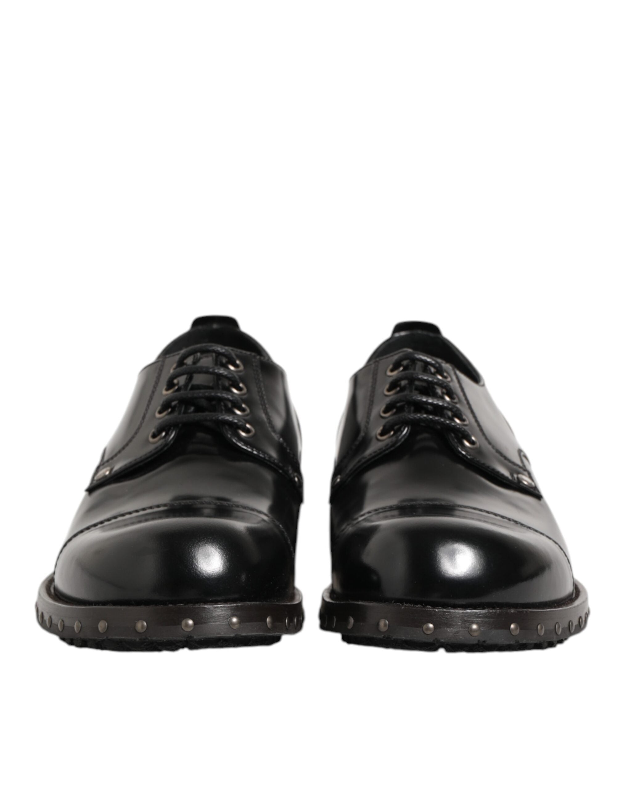 Dolce & Gabbana Dolce & Gabbana Black Leather Studded Men Formal Derby Men's Shoes