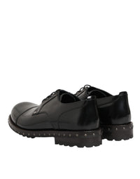 Dolce & Gabbana Dolce & Gabbana Black Leather Studded Men Formal Derby Men's Shoes