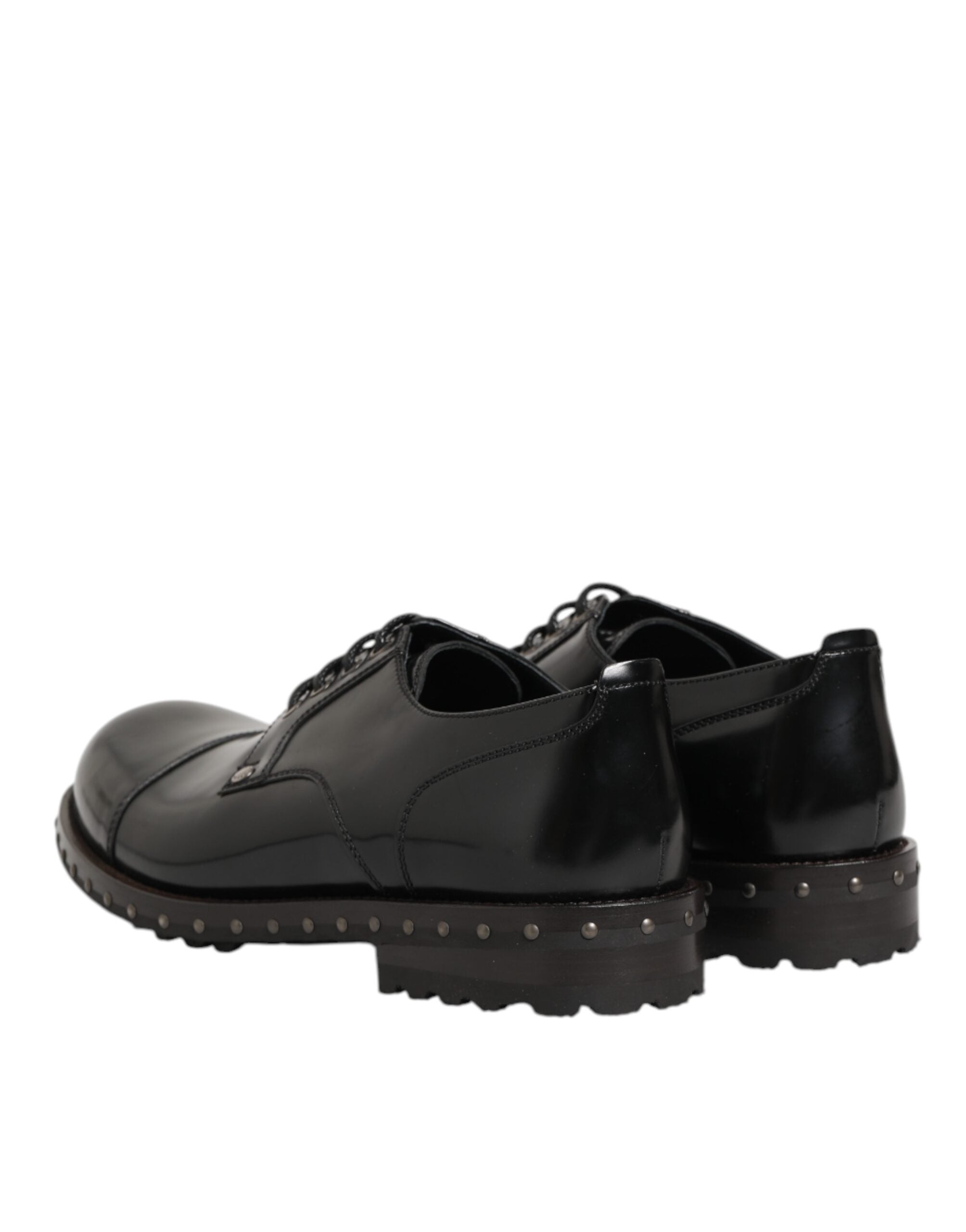 Dolce & Gabbana Dolce & Gabbana Black Leather Studded Men Formal Derby Men's Shoes