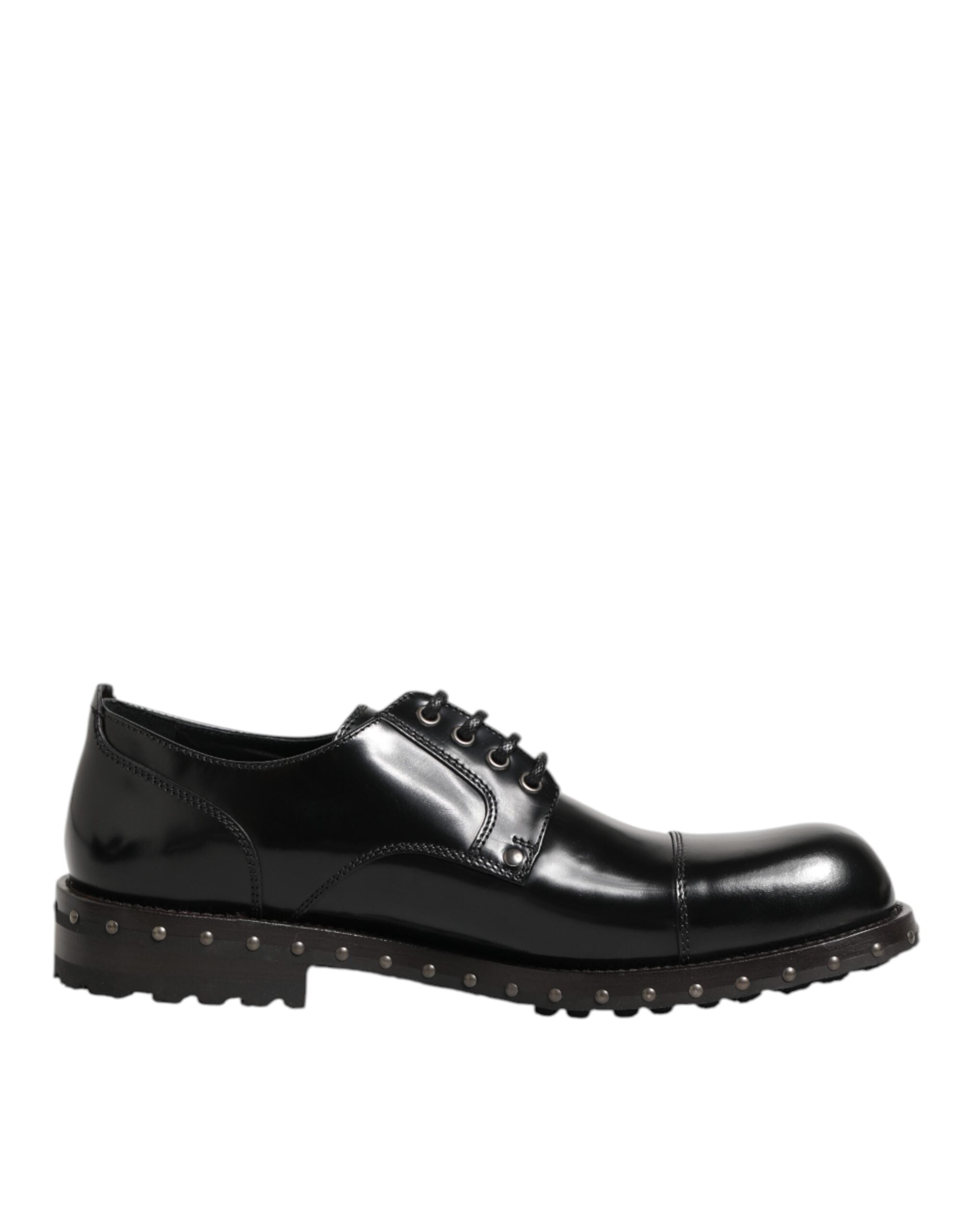 Dolce & Gabbana Dolce & Gabbana Black Leather Studded Men Formal Derby Men's Shoes