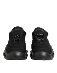 Dolce & Gabbana Black Lace Up Wave Low Top Men Sneaker Men's Shoes