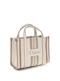 Chloé Women Small Woody Loop Canvas Tote Bag