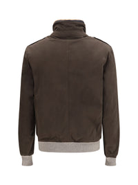 Brunello Cucinelli Men Waxed Techno Cotton Bomber With Thermore® Padding