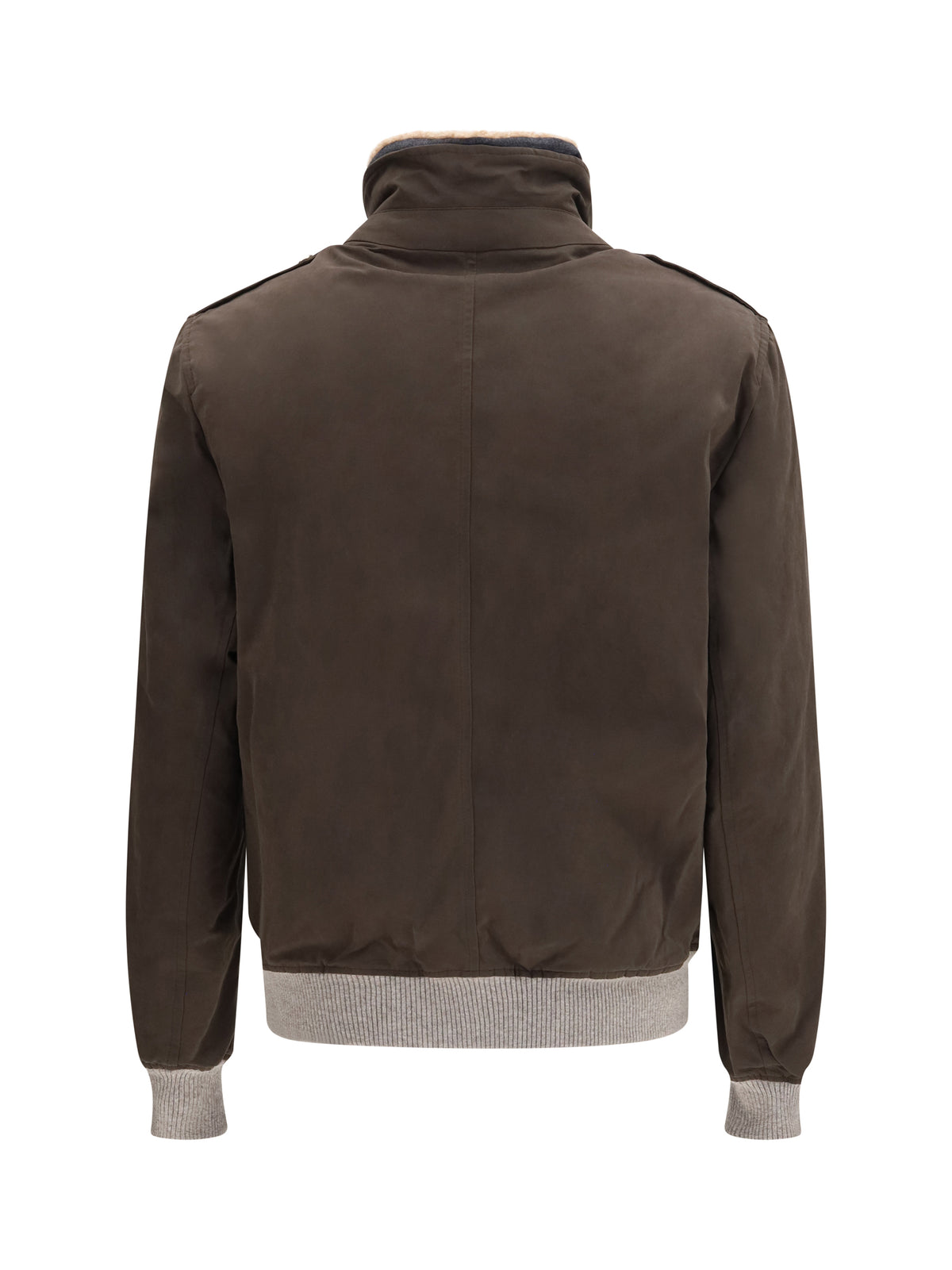 Brunello Cucinelli Men Waxed Techno Cotton Bomber With Thermore® Padding