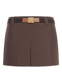 Miu Miu Women Gabardine Mini Skirt