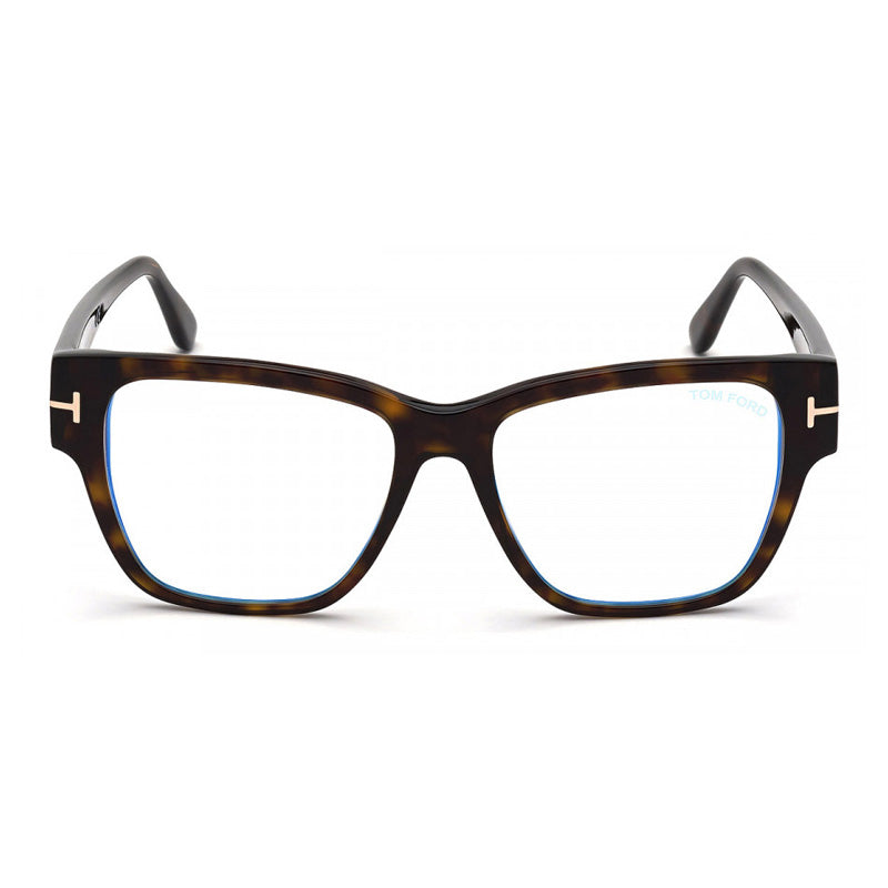 Tom Ford Eyeglasses Square Full Rim, Transparent Rose Frame and Clear Blue Light Block Lens FT5745-B072