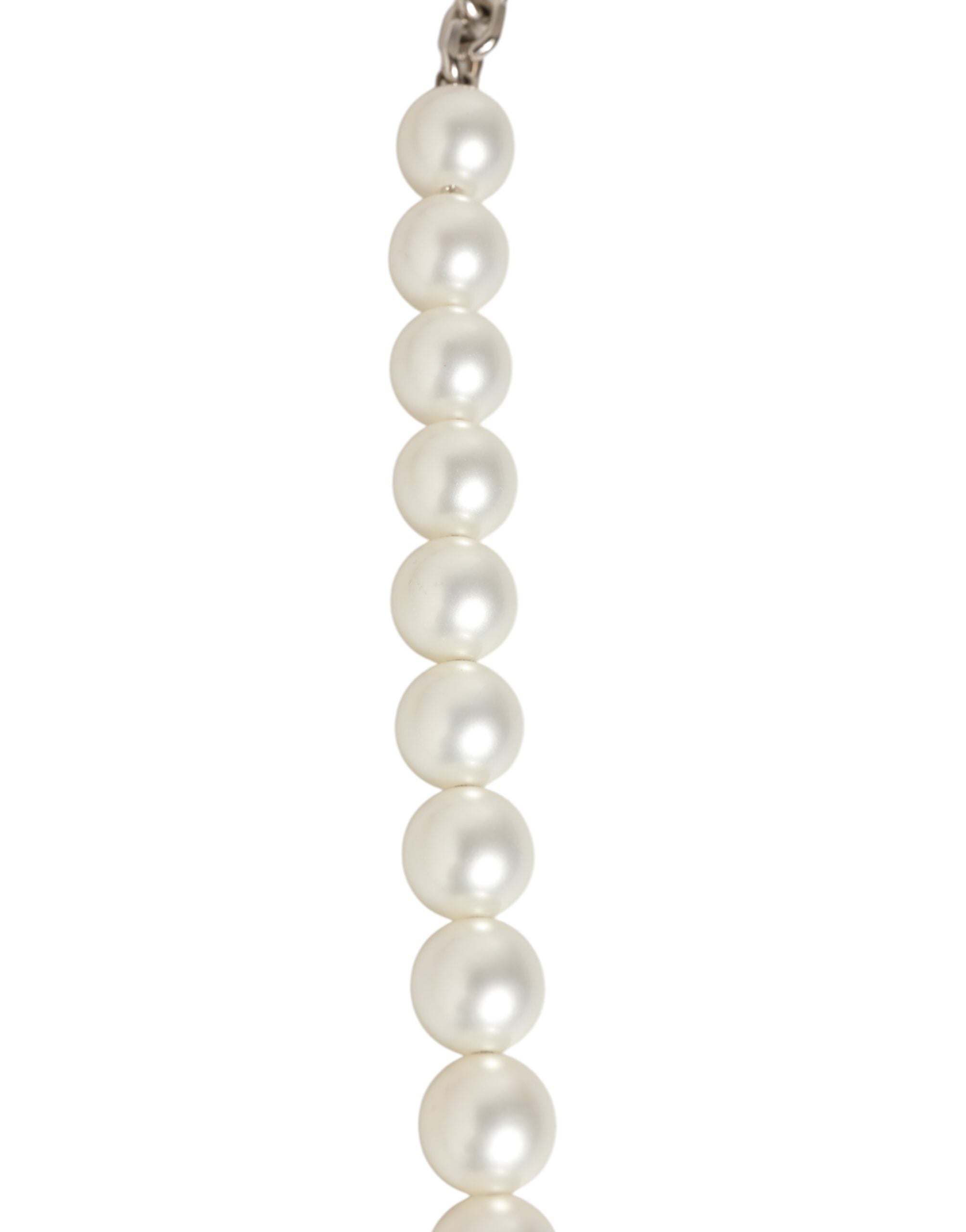Dolce & Gabbana Dolce & Gabbana Black Leather Pearl Chain Bag Accessory Shoulder Women's Strap