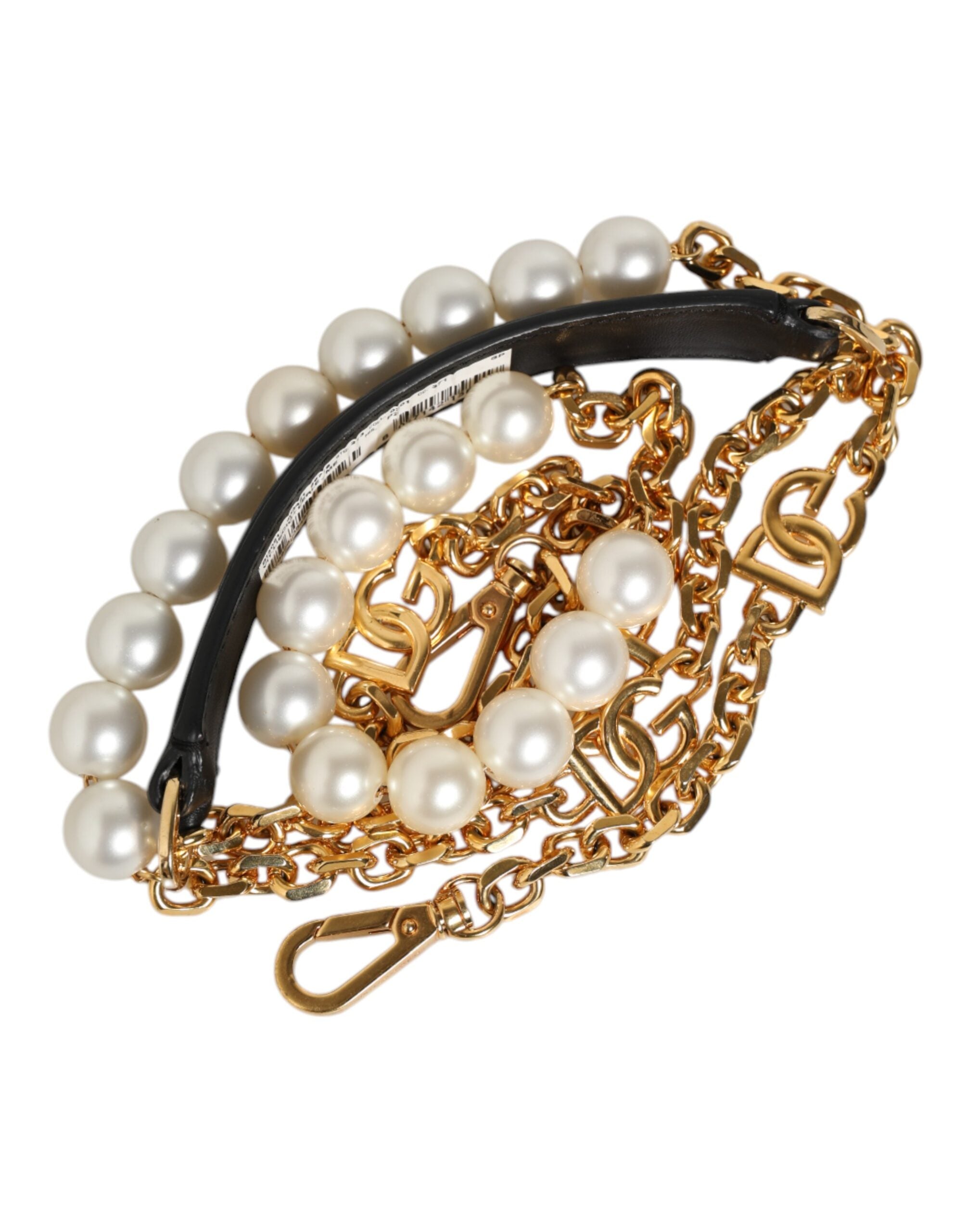 Dolce & Gabbana Dolce & Gabbana Black Leather Gold Chain Bag Accessory Shoulder Women's Strap