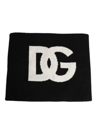 Dolce & Gabbana Black D&G Logo Cashmere Knitted Men One Size Men's Scarf