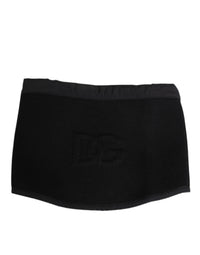 Dolce & Gabbana Black Lace Stole Knitted DG Logo Men One Size Men's Scarf