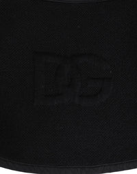 Dolce & Gabbana Black Lace Stole Knitted DG Logo Men One Size Men's Scarf