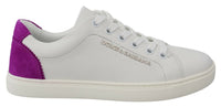 Dolce & Gabbana White Suede Leather Low Top Sneakers Women's Shoes
