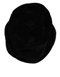 Dolce & Gabbana Black Cotton Suede Bucket Logo Capello Men's Hat