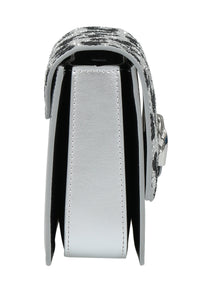 Roberto Cavalli Class GWLPCE G25 Milano Rmx 0 Silver/Black Medium Shoulder Bag