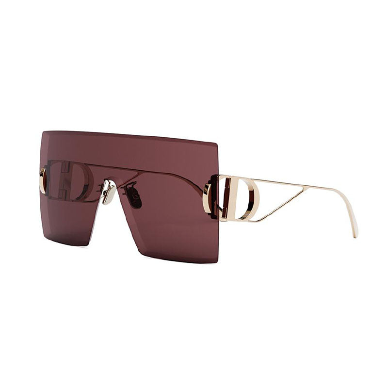 Dior Sunglasses Shield Rimless, Gold Frame and Burgundy Lens 30MONTAIGNEM1UB0D0