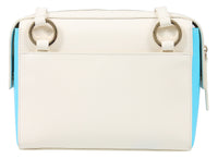Roberto Cavalli Class GWLPD5 T37 Brigitte 0 Ivory/Blue Medium Shoulder Bag