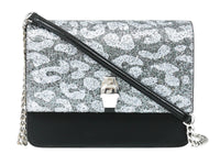 Roberto Cavalli Class GWLPCF B13 Milano Rmx 00 Black/ Silver Large Shoulder Bag