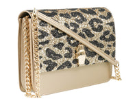 Roberto Cavalli Class GWLPCF D61 Milano Rmx 00 Gold/ Black Large Shoulder Bag