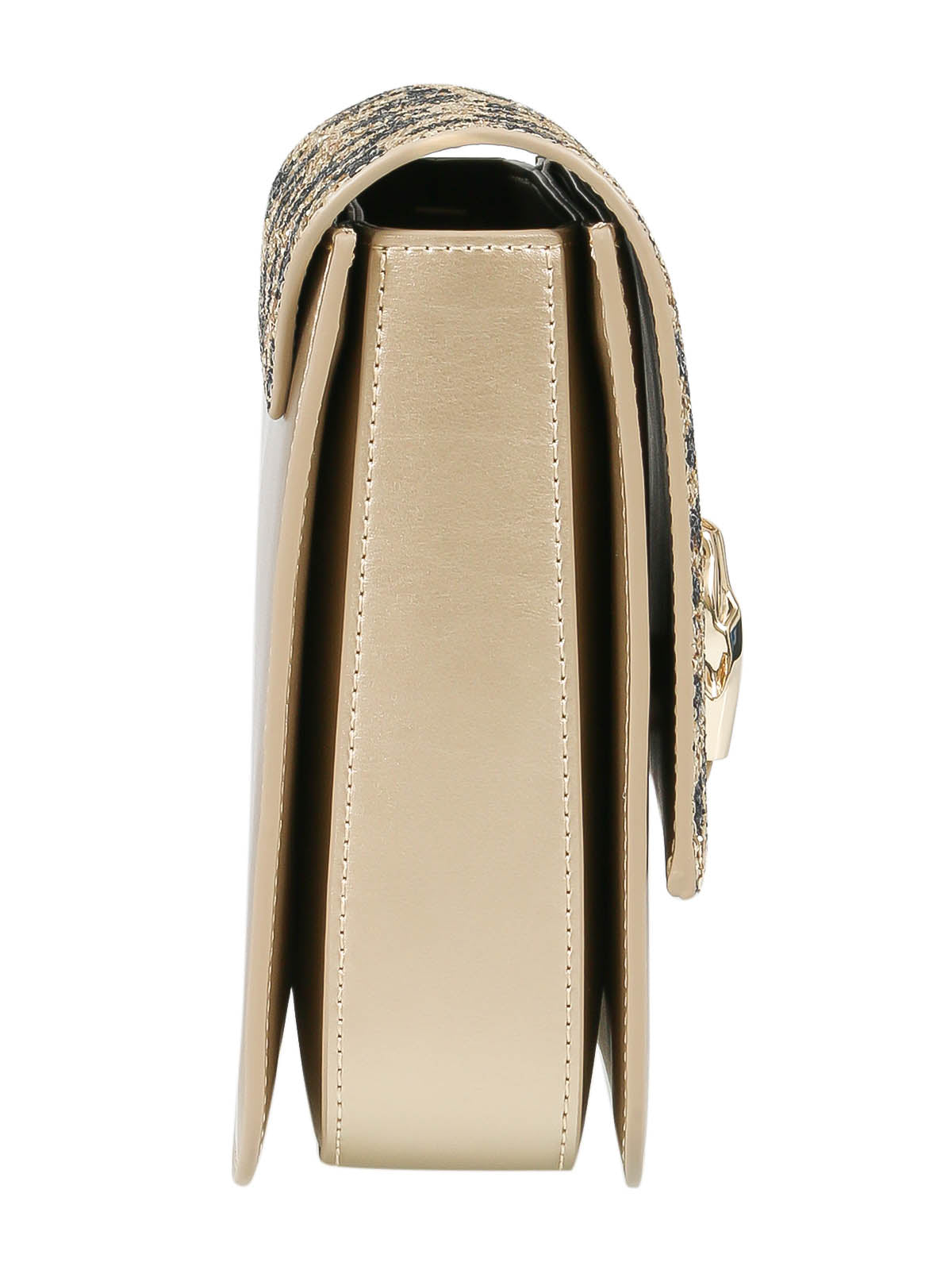 Roberto Cavalli Class GWLPCF D61 Milano Rmx 00 Gold/ Black Large Shoulder Bag