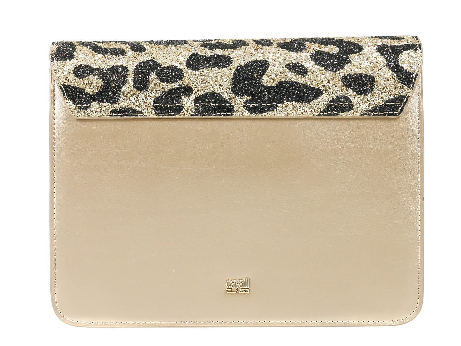 Roberto Cavalli Class GWLPCF D61 Milano Rmx 00 Gold/ Black Large Shoulder Bag