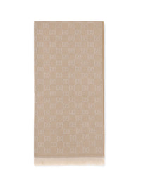 Gucci Women Gg Supreme Embroidered Wool Scarf