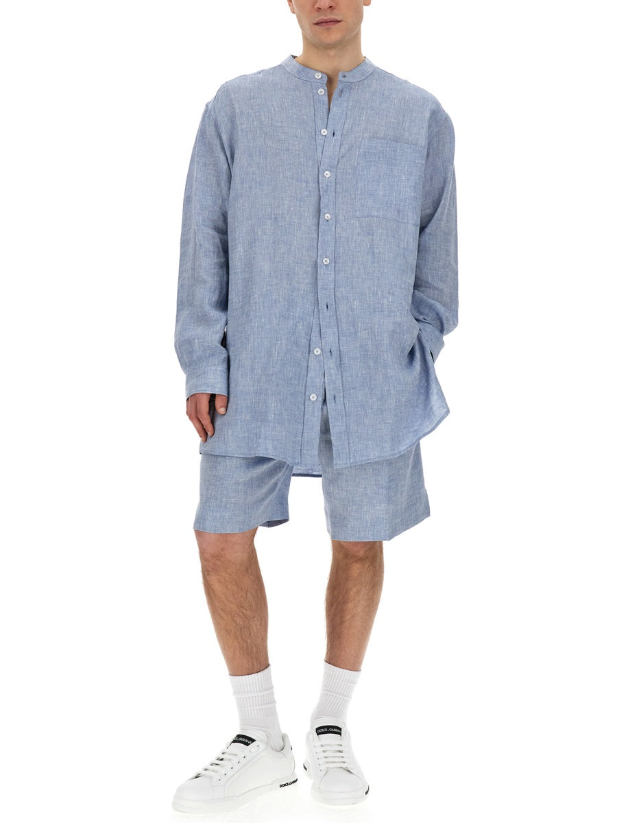 Dolce & Gabbana Men Shirt With Mandarin Collar