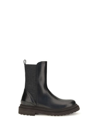 BRUNELLO CUCINELLI Brunello Cucinelli Women Leather Chelsea Ankle Boots
