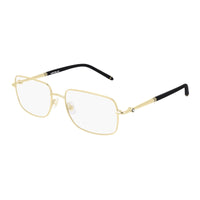 Montblanc Eyeglasses Square Full Rim, Gold Frame and Clear Demo Lenses Lens MB0072O003