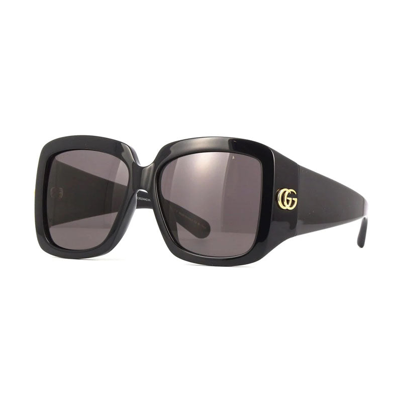 Gucci Sunglasses Square Full Rim, Black Frame and Grey Lens GG1402SA001