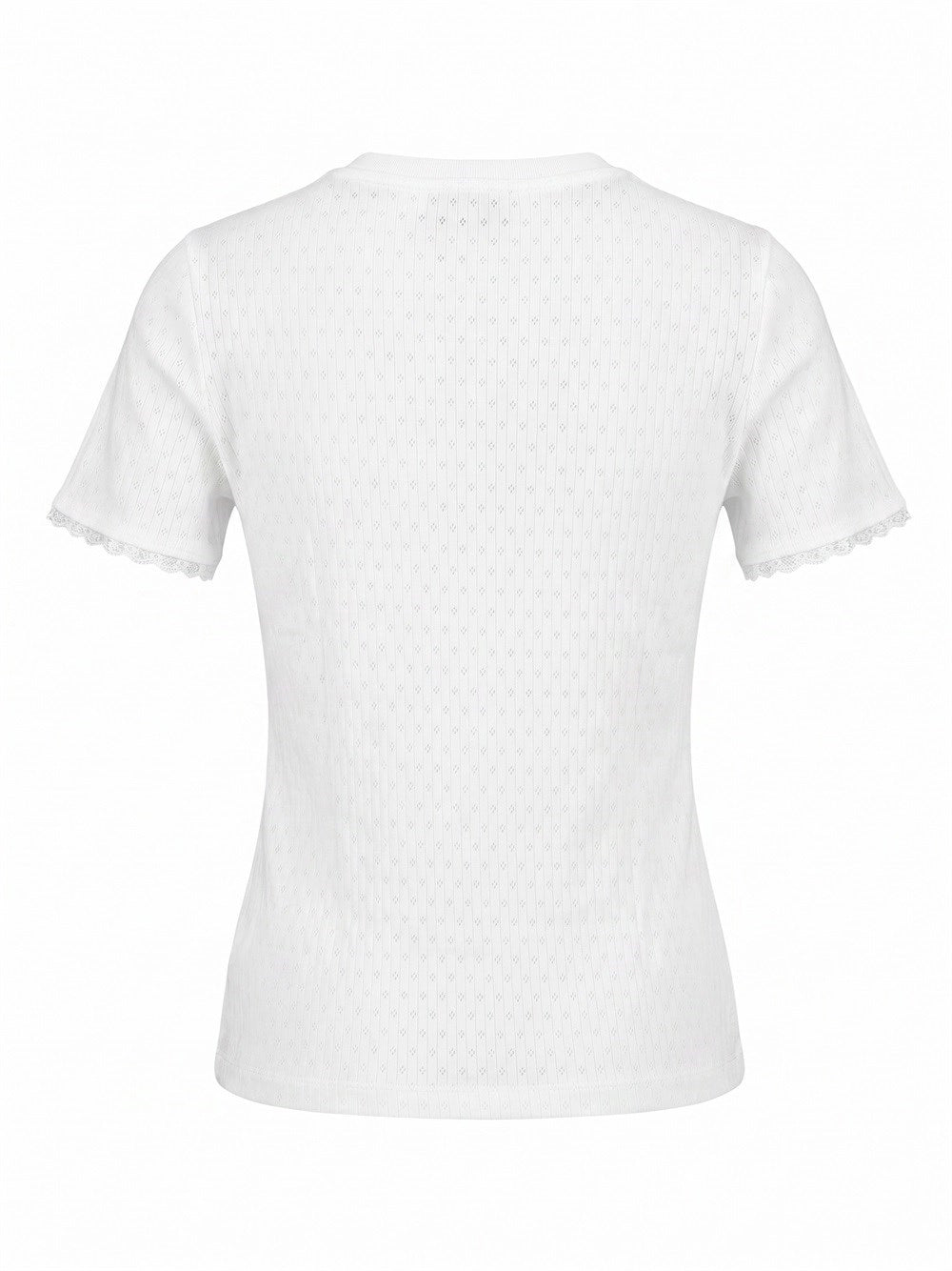 Miu miu Miu Miu Women Pointelle Lace-Trim T-Shirt