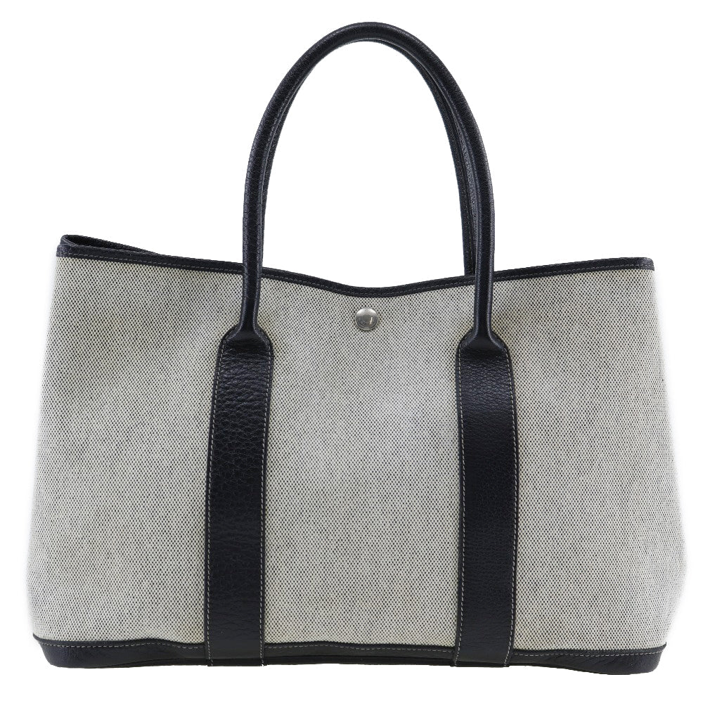 Hermès Garden Party Grey Canvas Tote Bag (Authentic Pre-Loved)