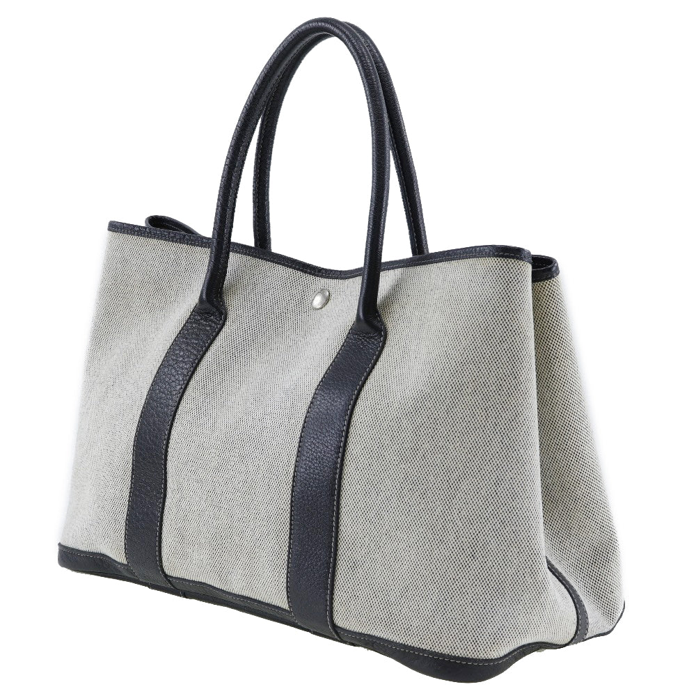 Hermès Garden Party Grey Canvas Tote Bag (Authentic Pre-Loved)